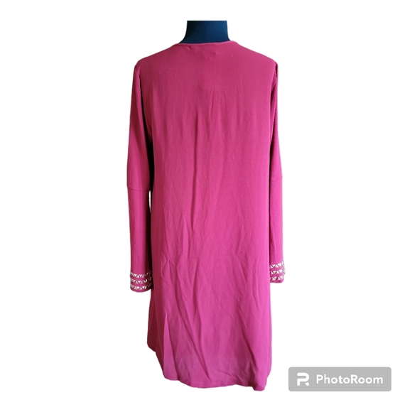 Michael Kors dress tied keyhole front Small maroon studded bell sleeves w tags - Picture 2 of 13